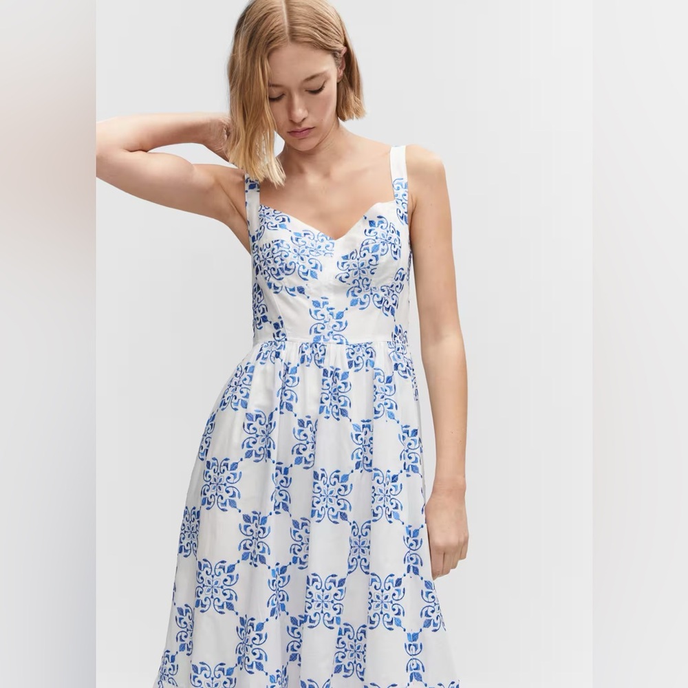 Mango sicilia midi dress xs